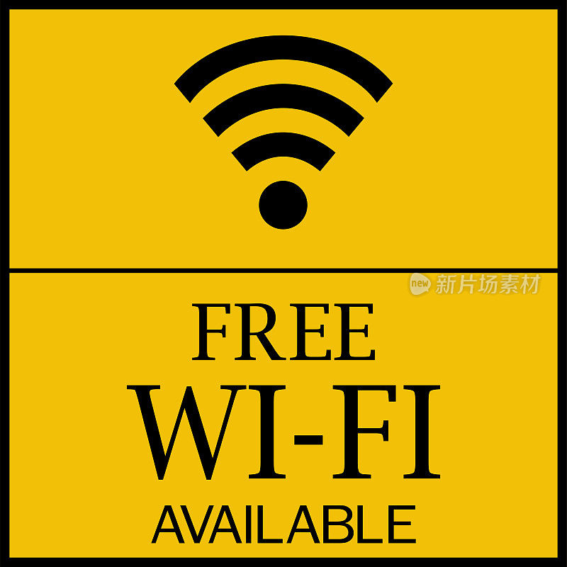 Free Wifi available sign.
